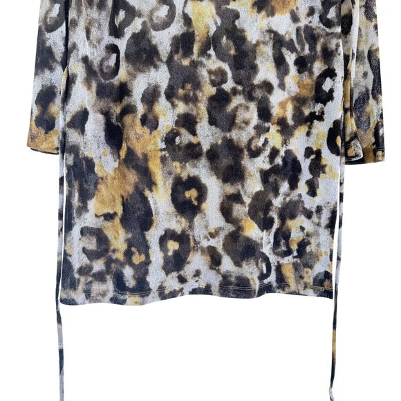 Maryan Mehlhorn Womens Swim Cover-Up Animal Print Sheer Belted Mini Dress Size S - Picture 4 of 8